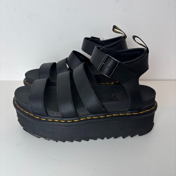 Dr. Martens Blaire Platform Sandal Black Size 9 - Picture 1 of 11